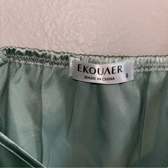 Satin Tank Top and Shorts PJ Set in NWT Light Green - Picture 2 of 10